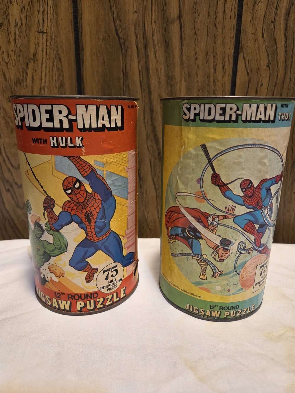 Vintage Lot Of 1974 Spiderman Puzzles Thor & Hulk HG Toys